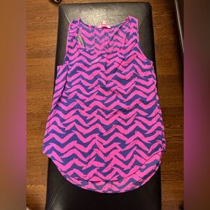 Lilly Pulitzer Pink and Blue Chevron Tank Top
